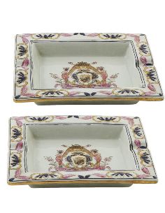 Cendrier en porcelaine: Cendrier rectangulaire 19cm set de 2 -AnaMaria