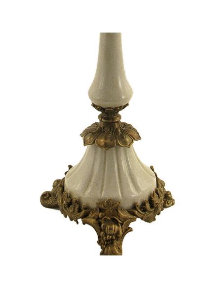 Candélabre en porcelaine: Candélabre 5 lumières 60cm avec bronze -BlancoCr.