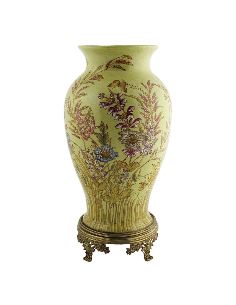 Vase en porcelaine: Vase queue de poisson 42cm avec bronze -Exotica