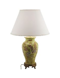 Pied de lampe en porcelaine: Pied de lampe vase 47cm avec bronze -Exotica