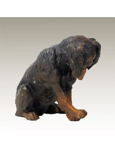 Escultura de bronce. Perro Setter Gordon pintado estilo Viena