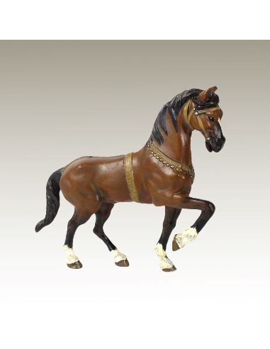 Sculpture en bronze: Cheval de parade peint 