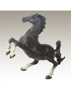 Sculpture en bronze: Cheval cabré peint 