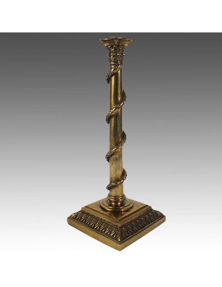 Sculpture en bronze: Bougeoir 35cm pour cheminée