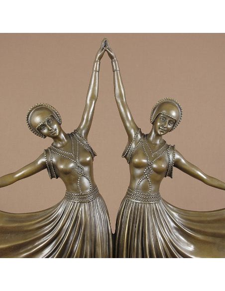 Figura de Bronce Mujeres Art Decó "The Sisters"