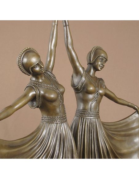 Figura de Bronce Mujeres Art Decó "The Sisters"