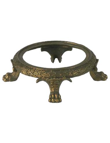 Socle en bronze patiné: Socle en bronze sur pieds Ø 23,8 cm