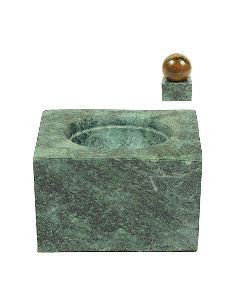 Marbre: Socle 10x10cm pour boule de Ø10cm -Verde