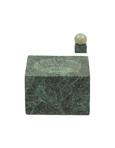 Marbre: Socle 8x8cm pour boule de Ø 08cm -Verde