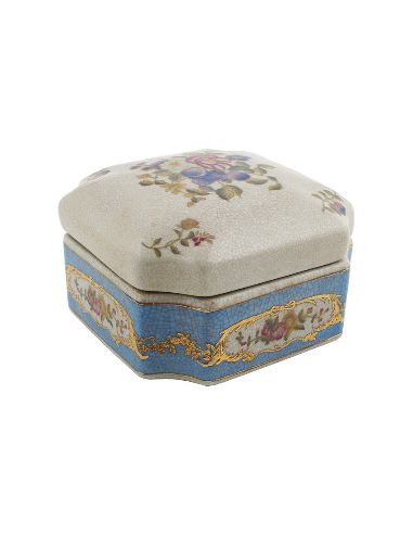 Caja de porcelana. Caja octogonal 13cm -Milady