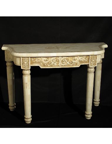 Sculpture sur os: Console 122cm style transition Louis XVI