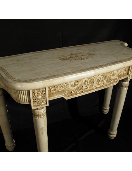 Sculpture sur os: Console 122cm style transition Louis XVI