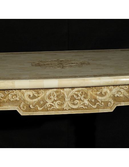 Sculpture sur os: Console 122cm style transition Louis XVI