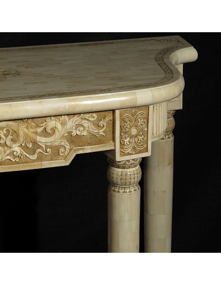 Sculpture sur os: Console 122cm style transition Louis XVI