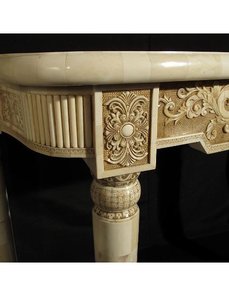 Sculpture sur os: Console 122cm style transition Louis XVI