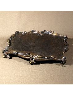 Bandeja de Bronce Bandeja rectangular 4 pies 27x35cm -Oscura