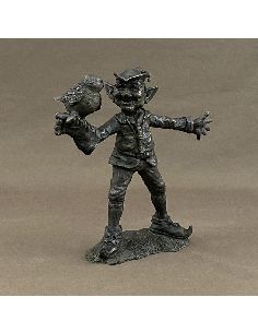 Figura de Bronce Duende 28cm con pájaro